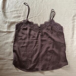 Abercrombie & Fitch Brown Lace Trim Top